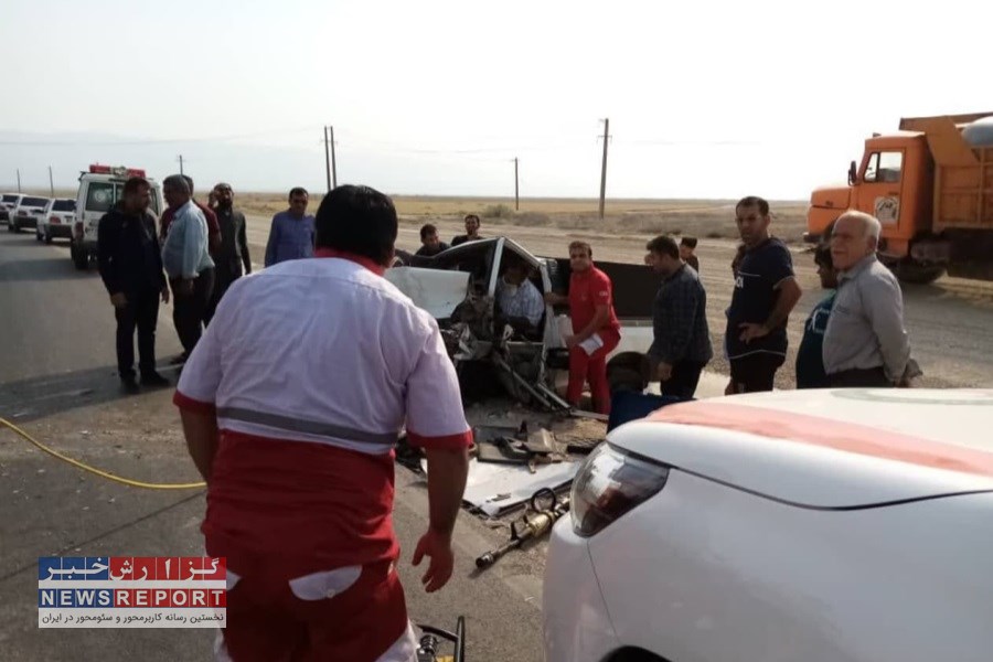 تصادف وانت۴۰۵ و پرایدبار در جاده لامرد ۹مصدوم را برجای گذاشت