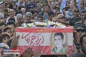 پیکر شهید ابراهیم زمانی باجگانی مورد استقبال مردم بافق قرار گرفت